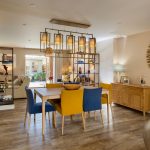 Photo of a Kitchen, dining and living space.
